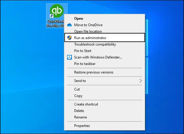 Run as administrator QuickBooks desktop update error