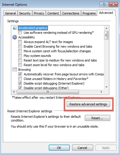 Configure the Internet Connection Settings QuickBooks desktop update error