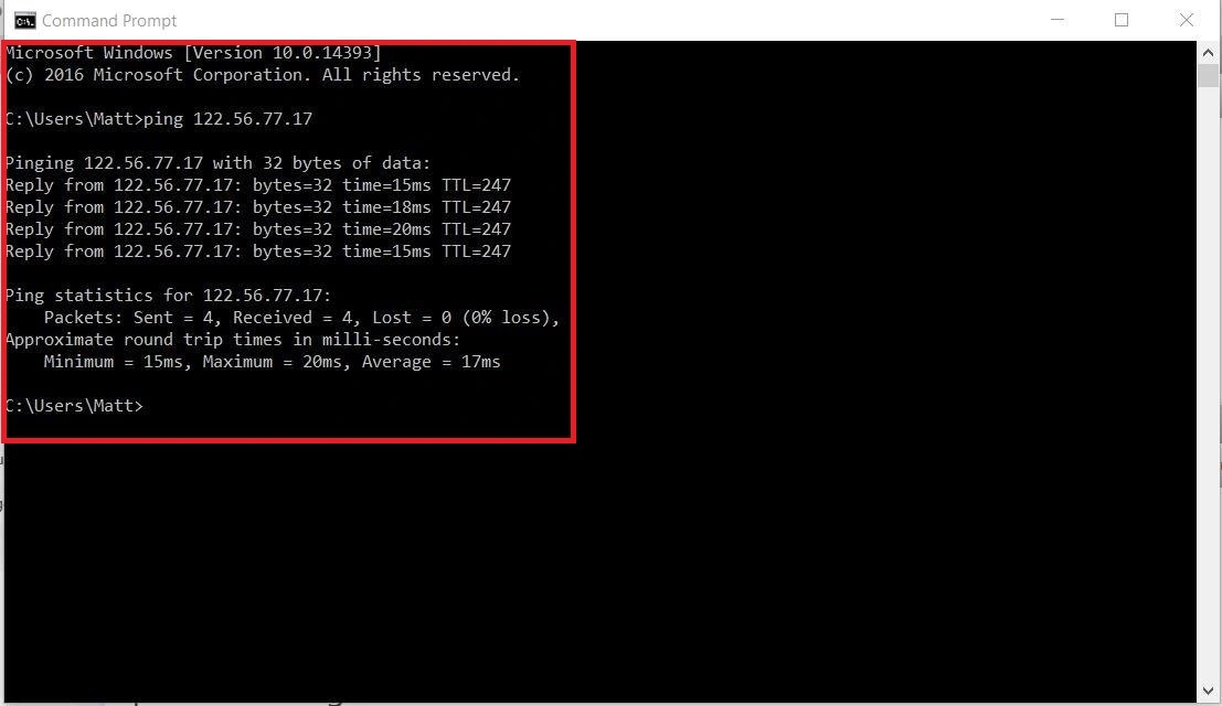 Ping Your Name H202 CMD