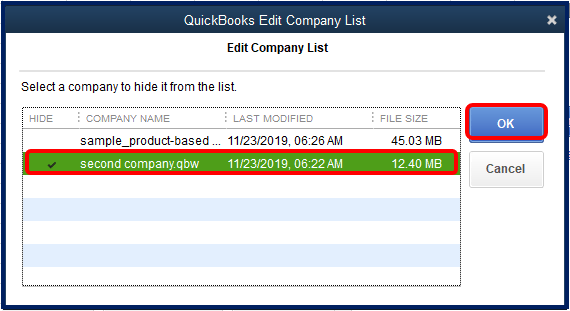 how to delete a company in QuickBooks online