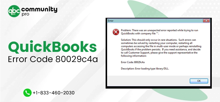 QuickBooks error code 80029c4a