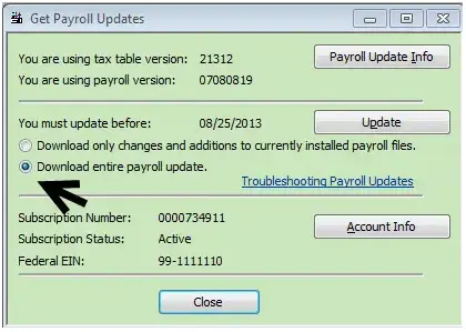 open Get Payroll Updates tab