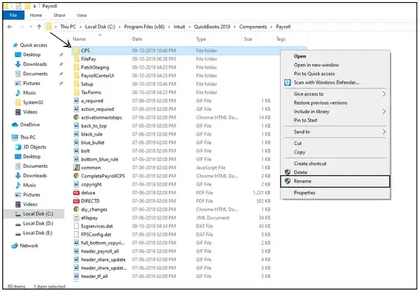 Rename the CPS Folder
