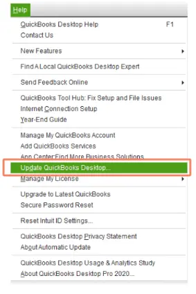 go to the Help menu and hit the Update QuickBooks Desktop option