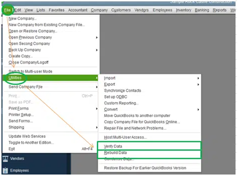 Utilities Verifying the Data or Rebuild Data