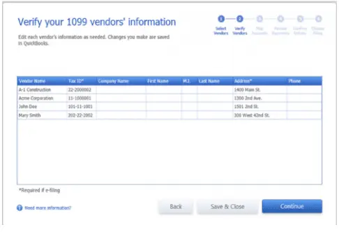 Mapping vendor payment 1099